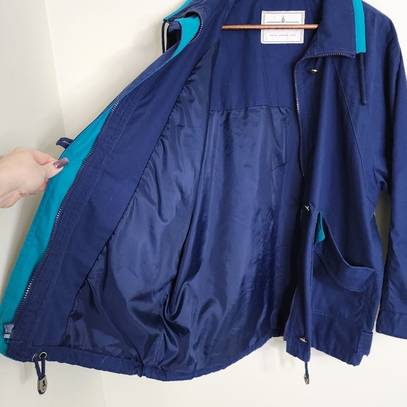 Vintage Towne London Fog 80's Women's Blue & Teal Button & Zip Jacket Med Casual - Picture 8 of 14